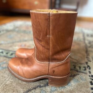 Frye Campus Short Boots Caramel Leather